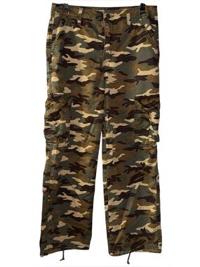 Levi’s Mid-Rise ‘94 Baggy Wide Leg Green Camo Cargo Jeans Pants Size 28